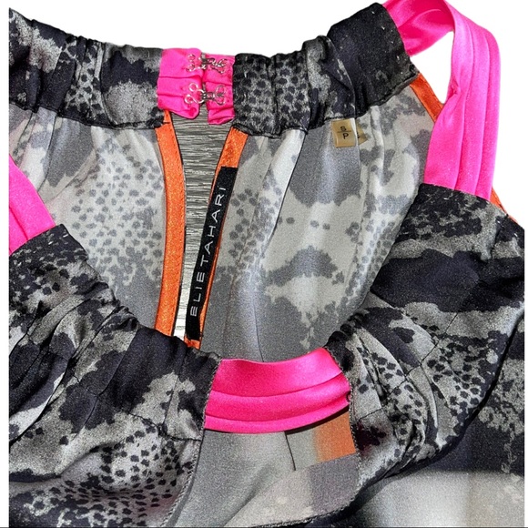 Elie Tahari Women’s Silk Halter-Neck Multicoloured Sleeveless Top Size S… - Picture 5 of 7